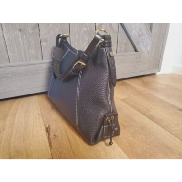 Dooney & Bourke Bkack Leather Pebble Small East/West Slouch Handbag Purse - Picture 3 of 12